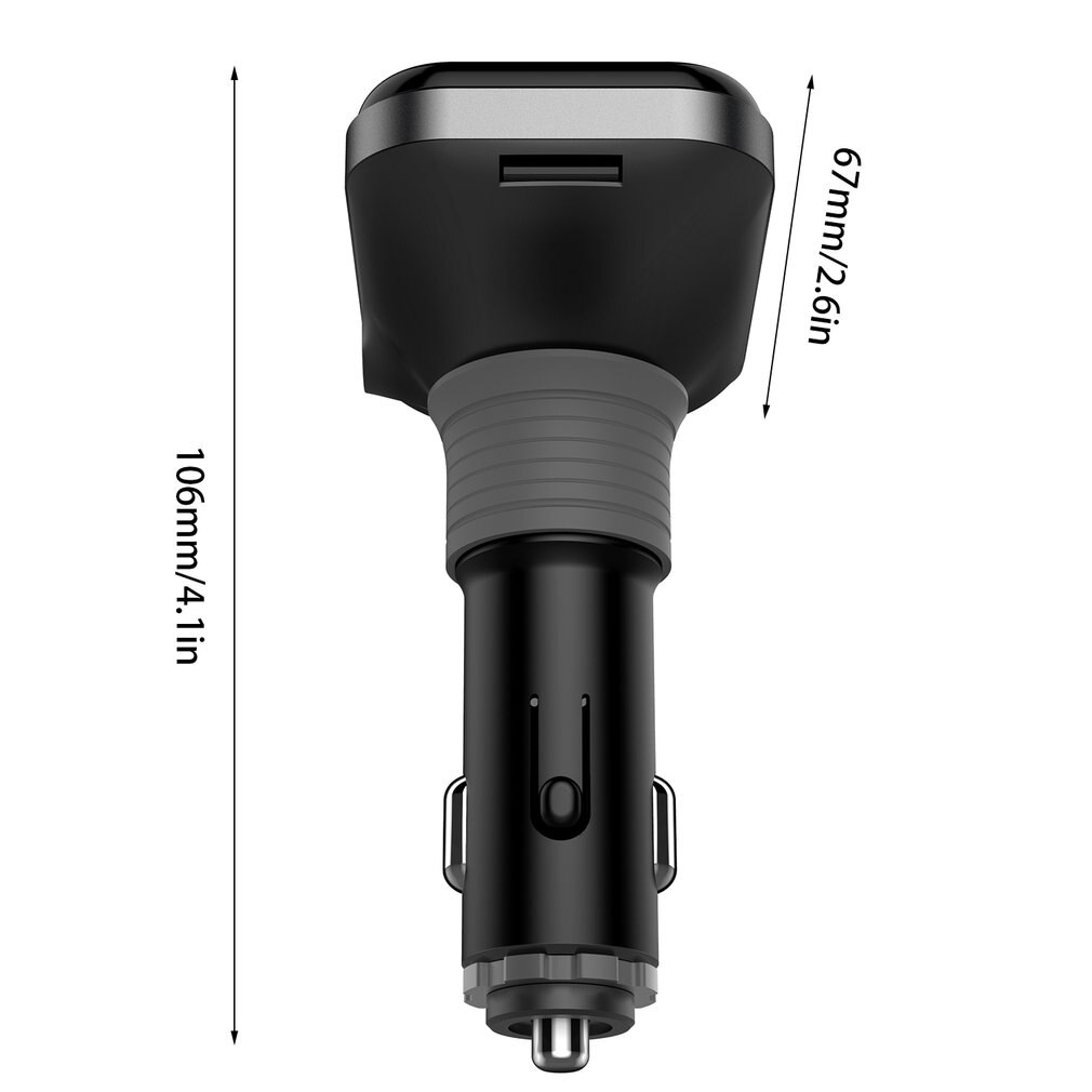 BT72 FM Transmitter Wireless Audio Adapter Car Kit with Dual USB Charging Ports 1.4 inch LCD Display Hands Free