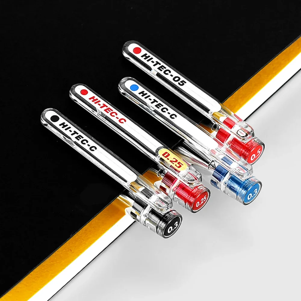 Pilot gelpenna hi-tec-c sprutspets finansiell bötespenna 0.25/0.3/0.4/0.5mm svart penna kontorstillbehör skola japansk brevpapper