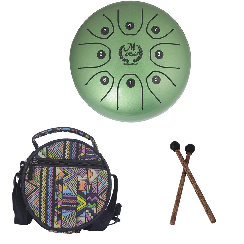 MMBAT / Mebite 5.5 Inch Mini Steel Tongue Drum Handpan Brahma Drum Ethereal Drum Musical Equipment: Green