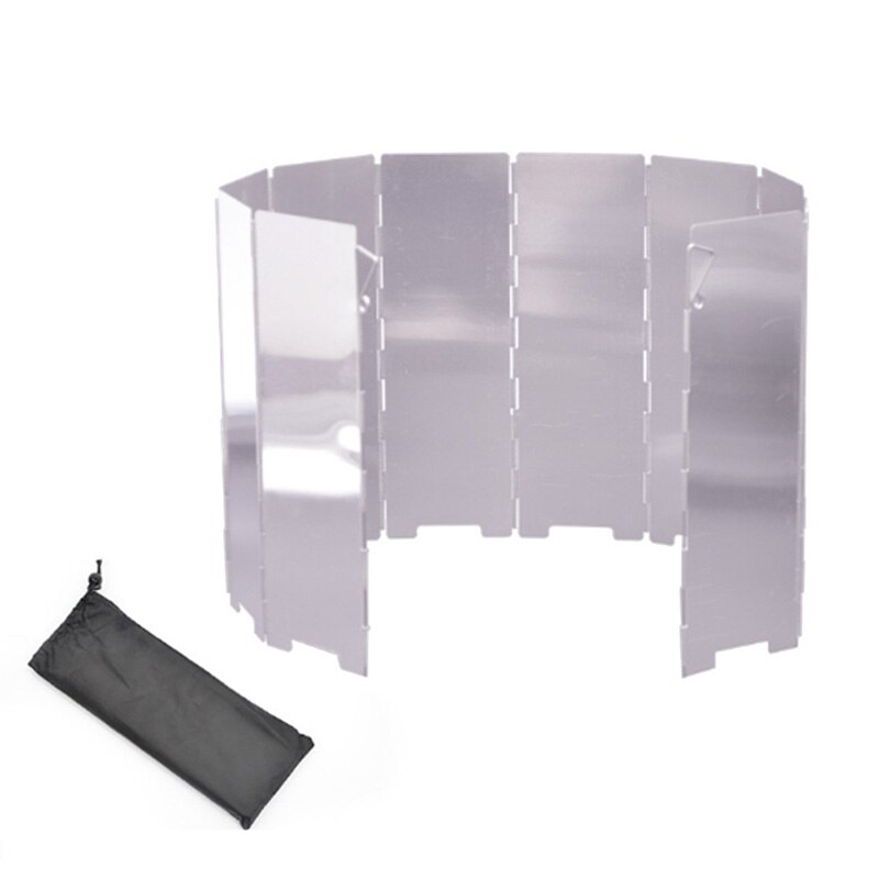 10 Plates Fold Camping Cooker Gas Stove Wind Shield Screen Foldable Outdoor