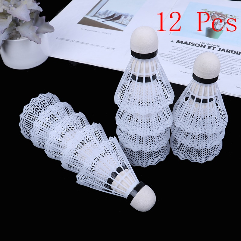 12 pçs/lote Plástico Bolas Acessórios Esportes Ao Ar Livre Badminton Petecas de Badminton Pena Peteca Badminton
