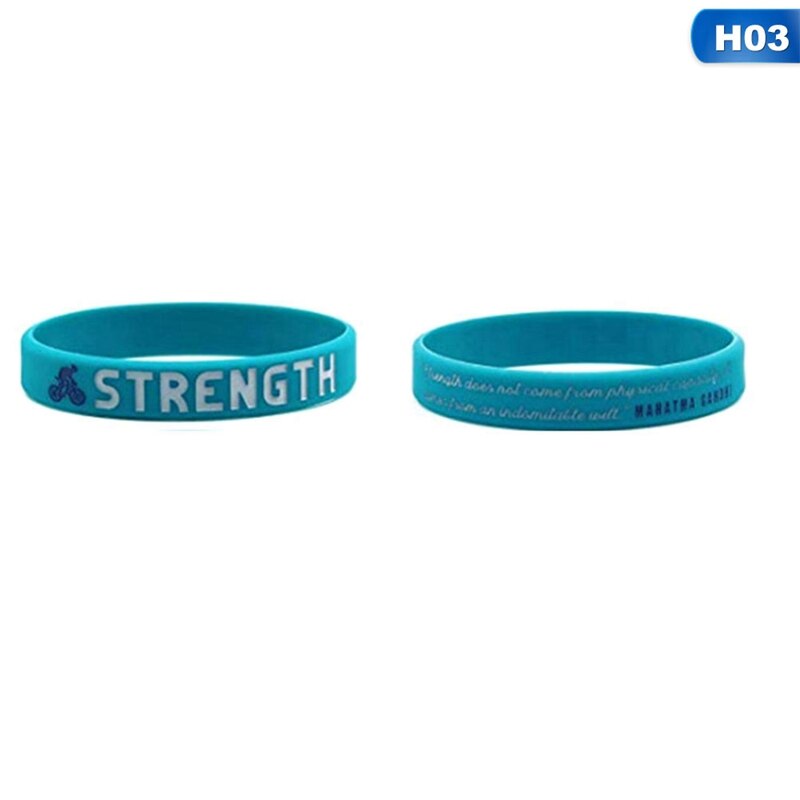 Inspirational Colorful Bracelets With Positive Words Dream Courage Believe Hope Faith Strength Motivational Silicone Wristband: BL4247H03