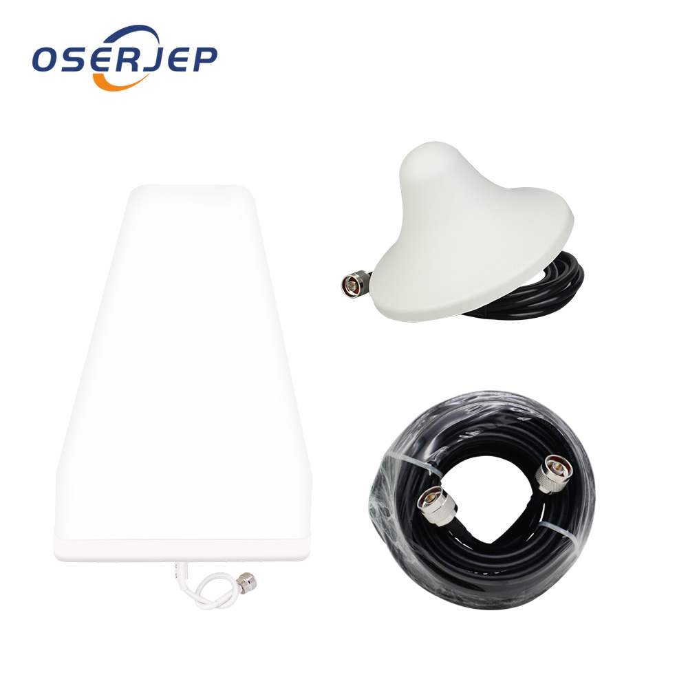 Full Set log antenna ceiling Antenna 10 Meters Cable Signal Repeater Booster Accessories for GSM DCS PCS 3G 4G LTE 800-2700MHz