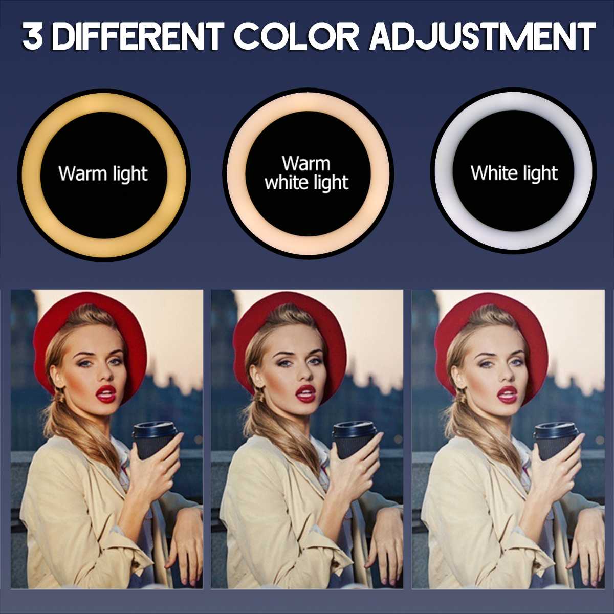 18 inch LED Ring Light Dimmable Ring lamp Photography makeup Ring Light Lamp light stand selfie light
