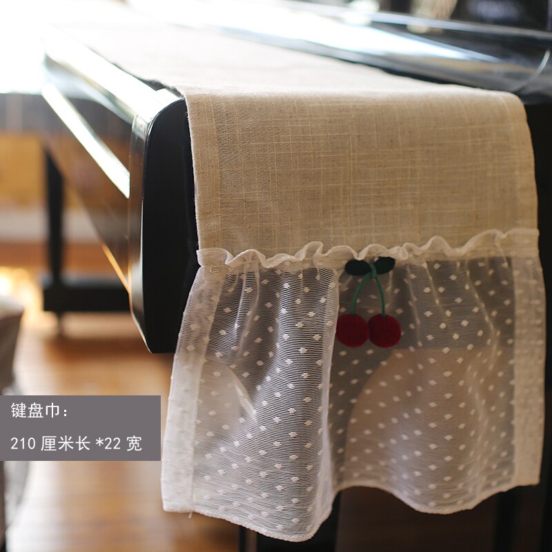 Piano cover modern lace dust-proof piano cover stool seat cover home decoration full set of cotton hemp piano dust cover