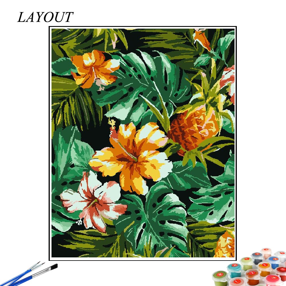 RICUVED Kit De Pintura Por Números – Flor De La Calle – Lienzo 40x50 Cm Con Pinceles Y Pinturas Acrílicas – Regalo Creativo