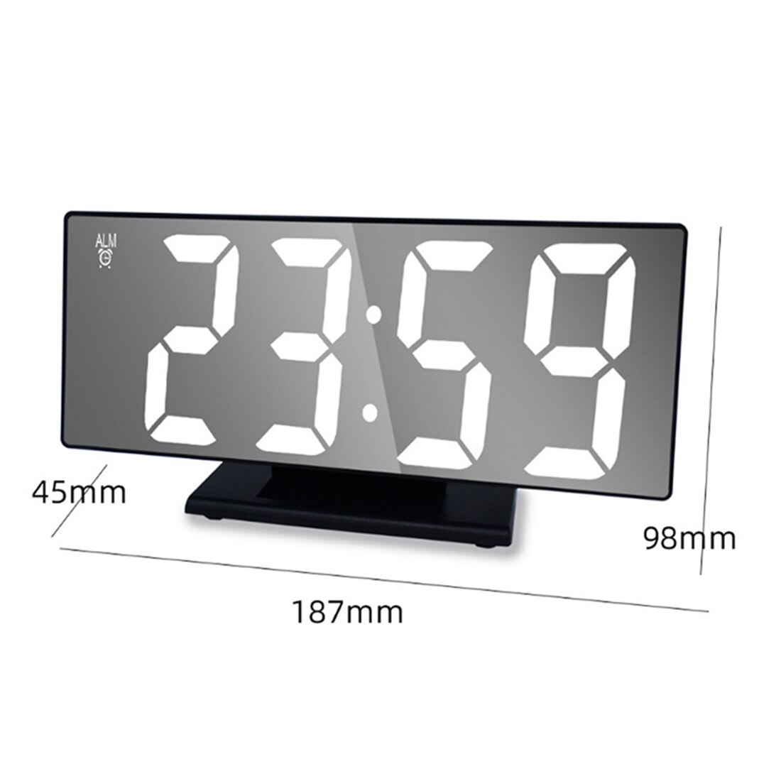 Multifunction Digital Alarm Clock LED Mirror Electronic Clocks Large LCD Display Digital Table Clock with Temperature Calendar
