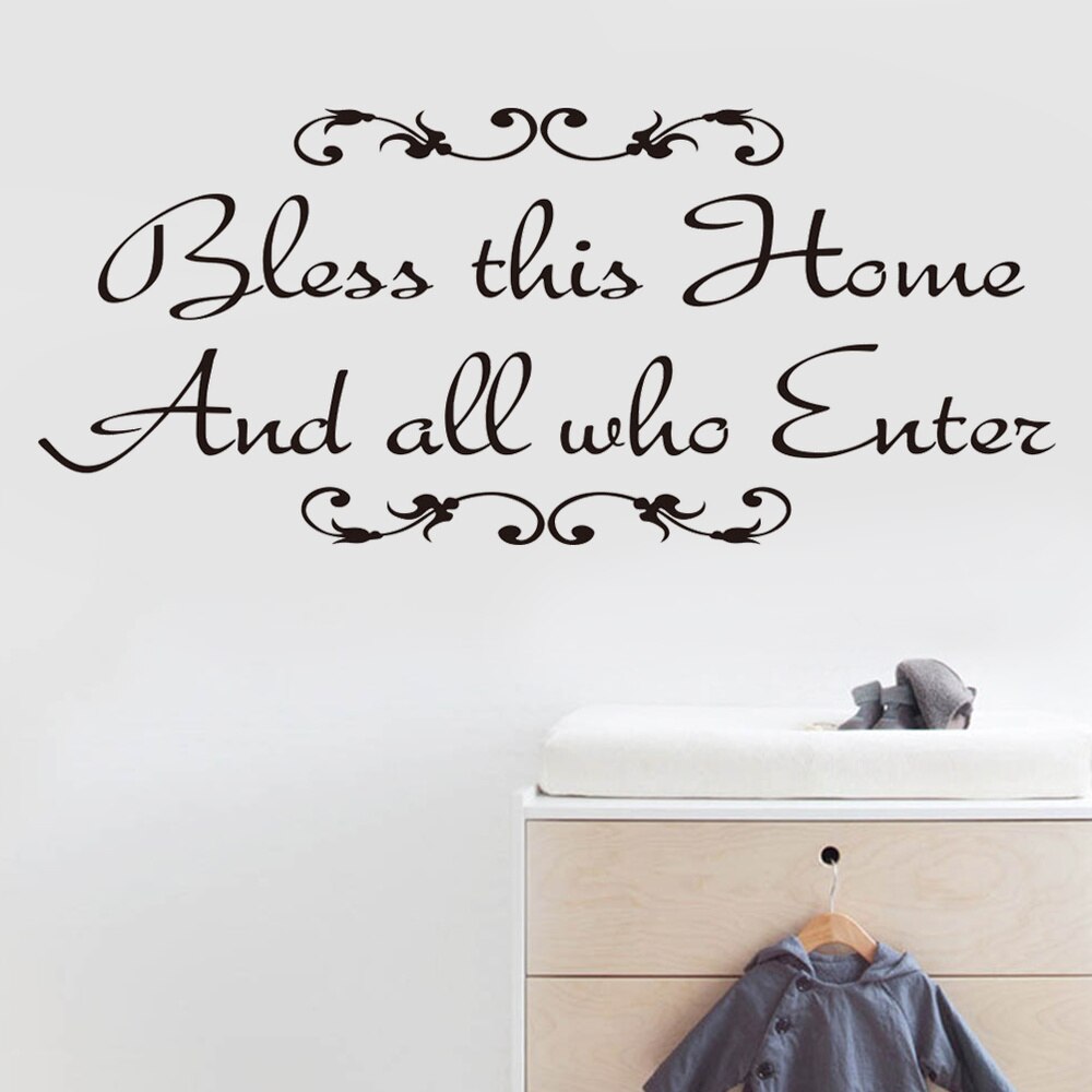 Bless This Home And All Who Enter Wall Stickers Wall Decals Vinyl Art