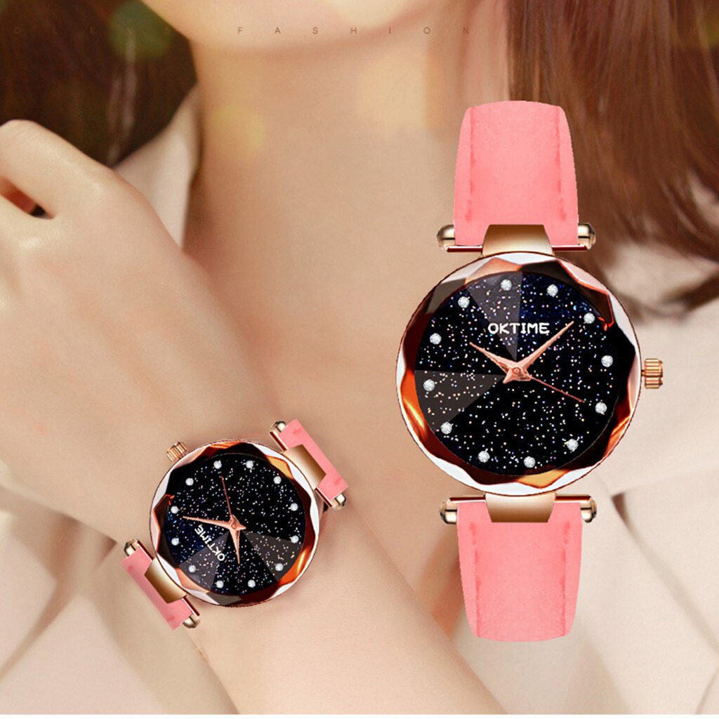 Women Starry Sky Wrist Watch Ladies Alloy Steel Belt Sand Sand Quartz Wrist Watch Female Modelse Dress Gfit Montre Femme 2020Jan