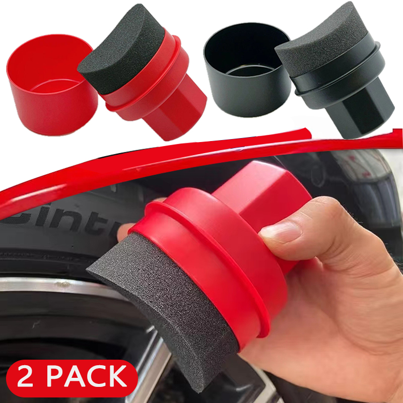 Autowiel Polijsten Waxen Gebogen Band Sponsborstel Met Cover Band Schoon Contour Dressing Applicator Pads voor Auto-accessoires