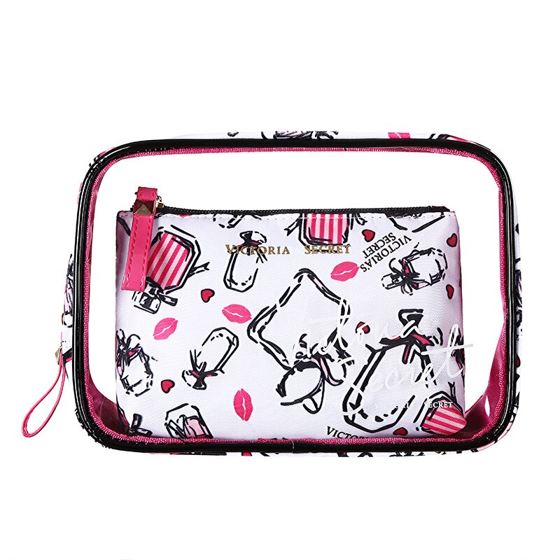 PVC Transparent Brand Cosmetic Bag Travel Toiletry Bag Set Make-up Organizer Pouch Makeup Case Beautician Vanity Necessaire Trip: 9