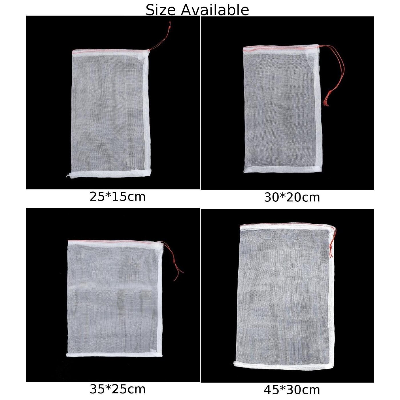 50X Set Net Sacks Drawstring PE Bags Mesh Vegetables Fruit Food Protector T