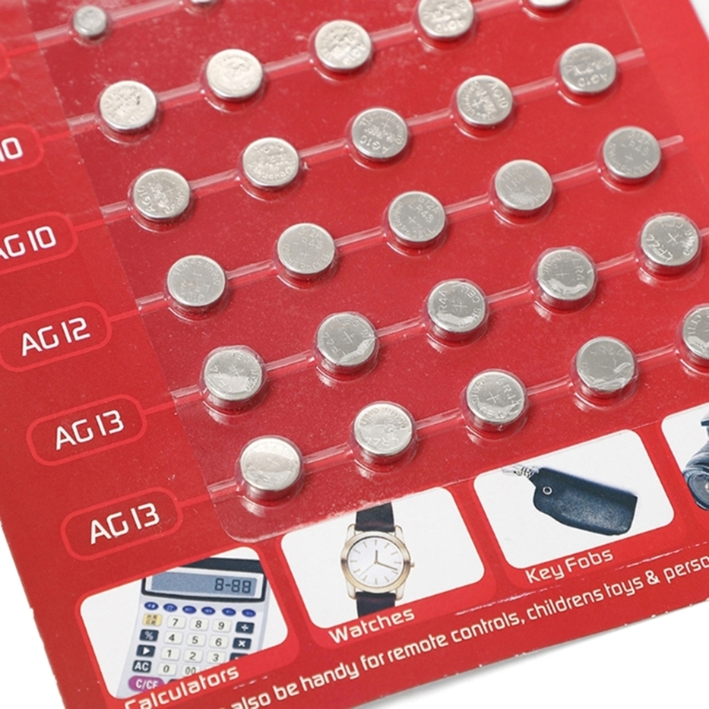 Set of 100pcs Watch Batteries AG1/3/4/10/12/13 Button Battery Cell Batteries