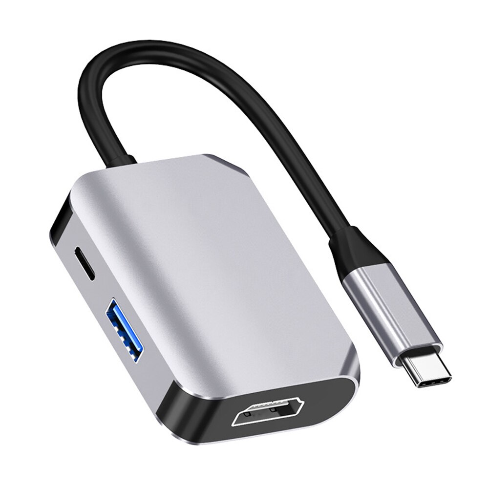 USB Type C Hub 3 in 1 USB C to USB 3.0 60W PD 4K HDMI Adapter for PC Phone