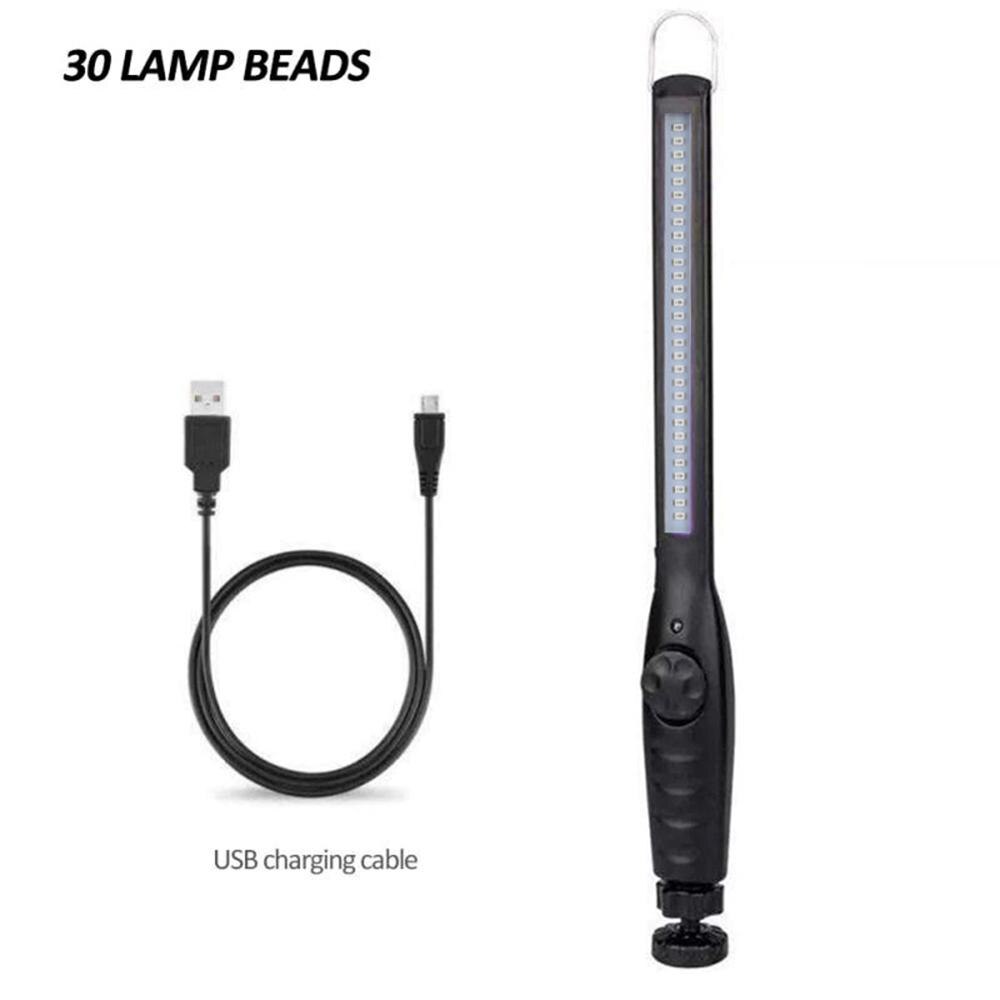 Portable Sterilize 40LED UV-C Light Germicidal Lamp UV Lamp Home Handheld germicidal quartz Bacterium Disinfection UV Lamp: 30LED Black