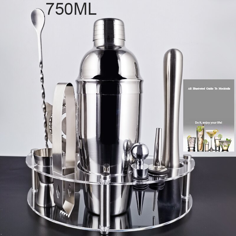 Martini Trinken Boston Edelstahl Shaker Home Bar Werkzeuge 800/750/600/450ml Cocktail Shaker Set bartender Kit Stehen: Silver 750ML TM