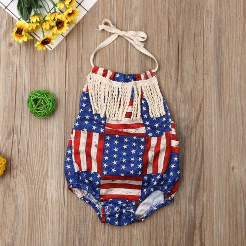 Baby Baby Jongen Meisje Katoen Kwasten Romper Halter Jumpsuit Kleding Outfit Sets