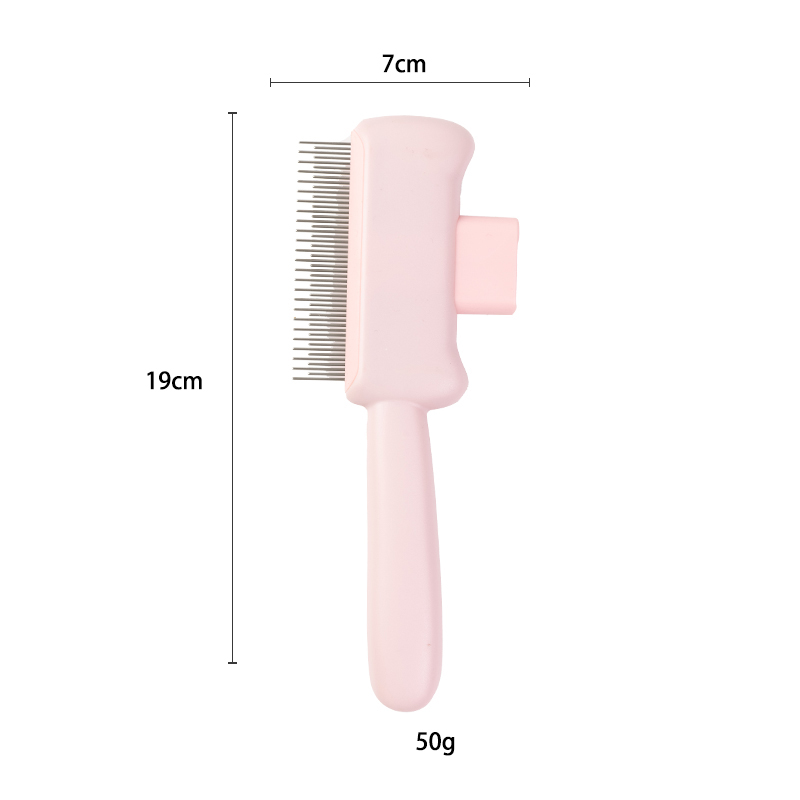 Cats Brush For Short Long Hair Massaging Deshedding Tool With Release Button Pet Grooming Comb Detangling Furs Removal: Pink