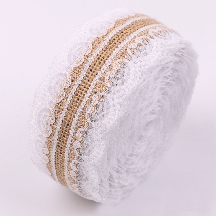 25Mm Jute Jute Linten Vintage Bruiloft Accessoires Een Meter Kant Jute Hessische Rustieke Bruiloften & Feesten Verjaardag Feestartikelen