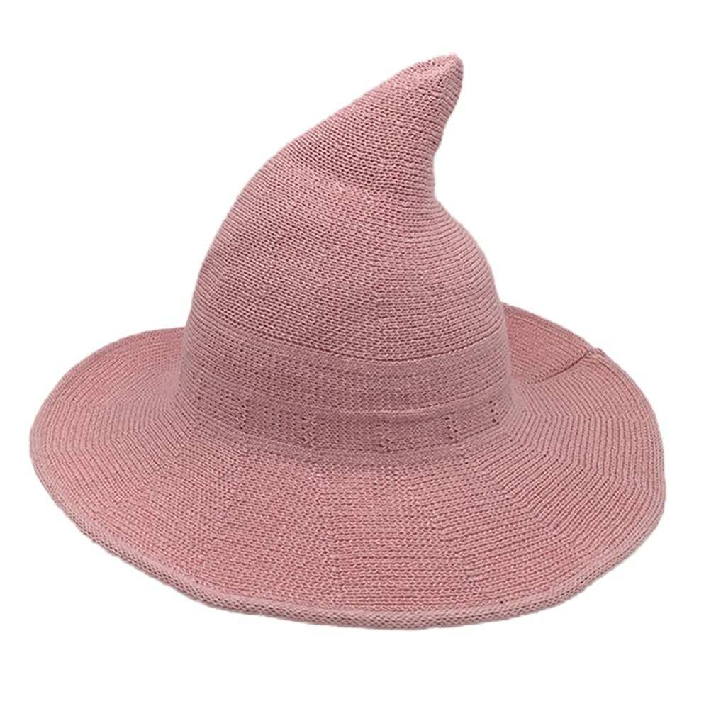 Modern halloween ull häxahatt för kvinnor vikbar bredbredd solboll hatt mössa andningsbar bomulls solhatt