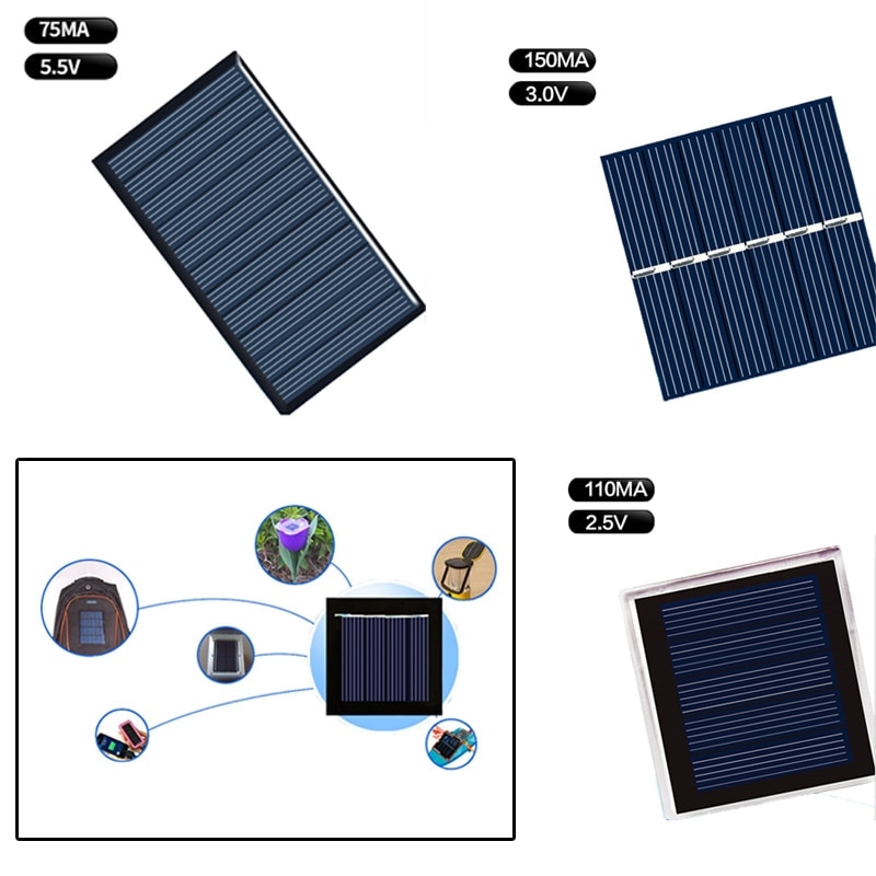 Panel Solar en miniatura de 1 Uds para proyectos de ciencia, aplicaciones electrónicas, Panel Solar de patio familiar