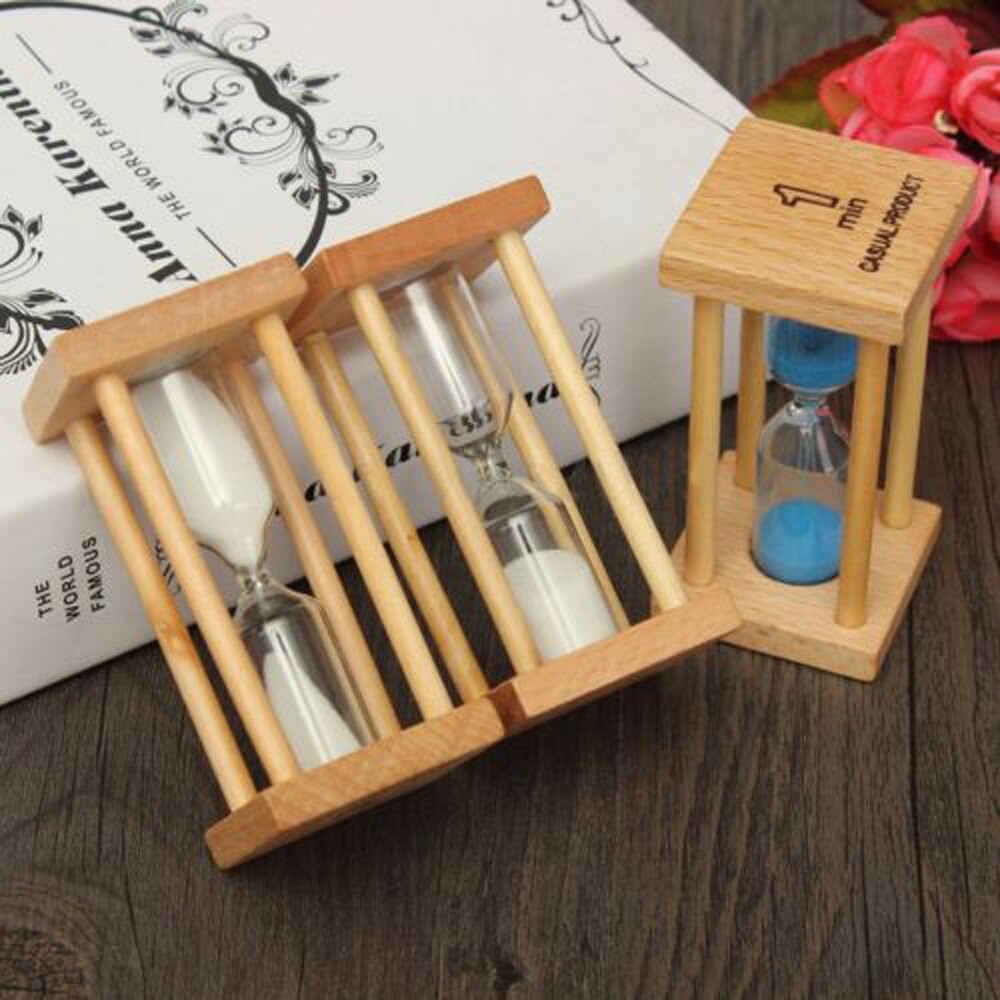 1/3/5 Minutes Hourglass Wooden Hour Glass Sand Timer Clock Sandglass Tea Timers Interesting Time Tools Birthday For Kids