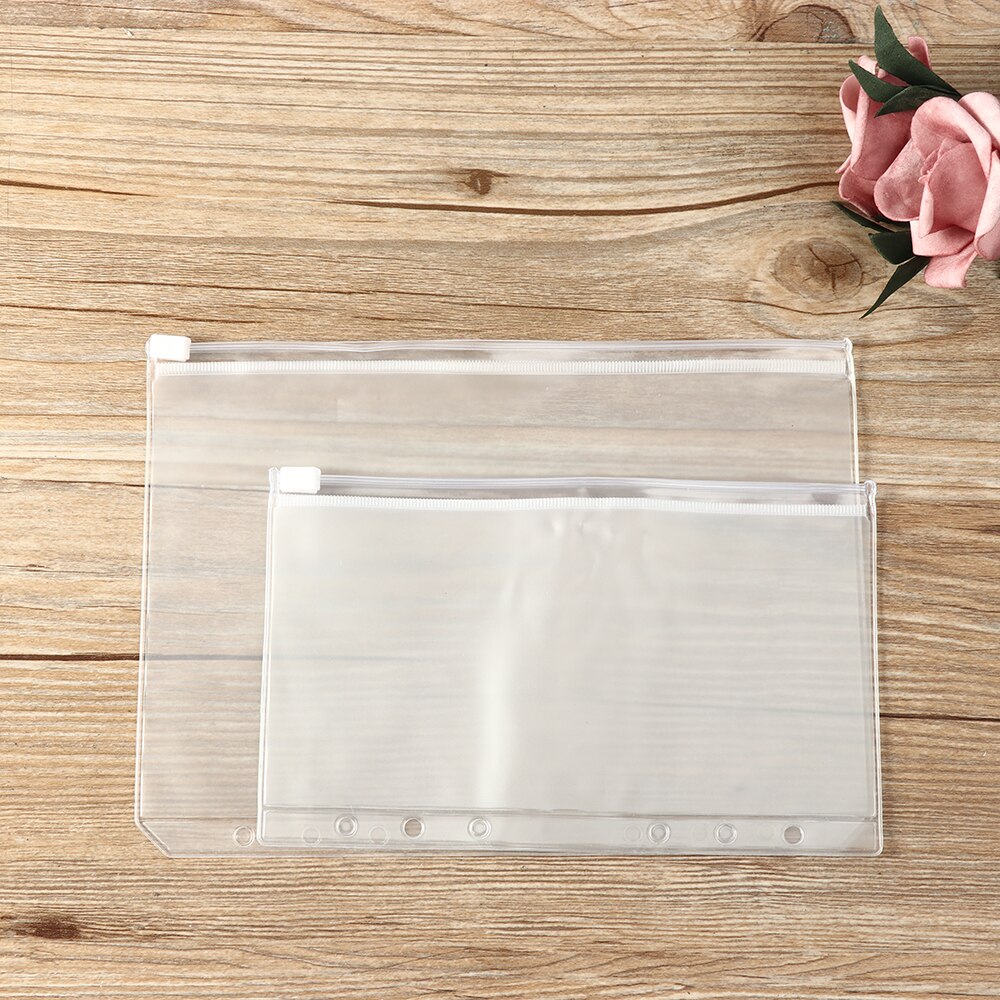 5 PCS Zip Lock PVC losbladige Opslag Zakjes Tas Rits Matte Clear Hersluitbare A7 A6 A5 Document zak matte Duidelijke Zak