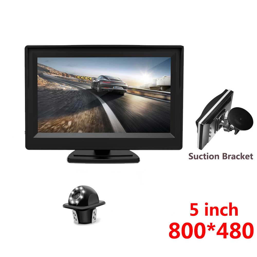 5 Inch Tft Lcd-scherm Auto Monitor Hd 800*480 Omkeren Parking Monitor Met 2 Video-ingang Voor Reverse achteruitrijcamera: 5 inch-1661-8