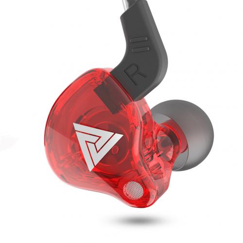 QKZ AK6-auriculares HiFi con cable, auriculares estéreo de sonidos graves, auriculares internos deportivos para correr con micrófono para teléfonos móviles y reproductor de mp3: Rojo