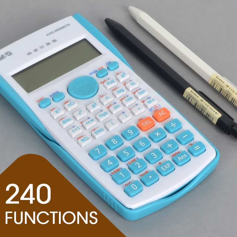 M&G 240 Functions Color Scientific Calculator 82MS Auto Power Off Financial Calculater science for office school students