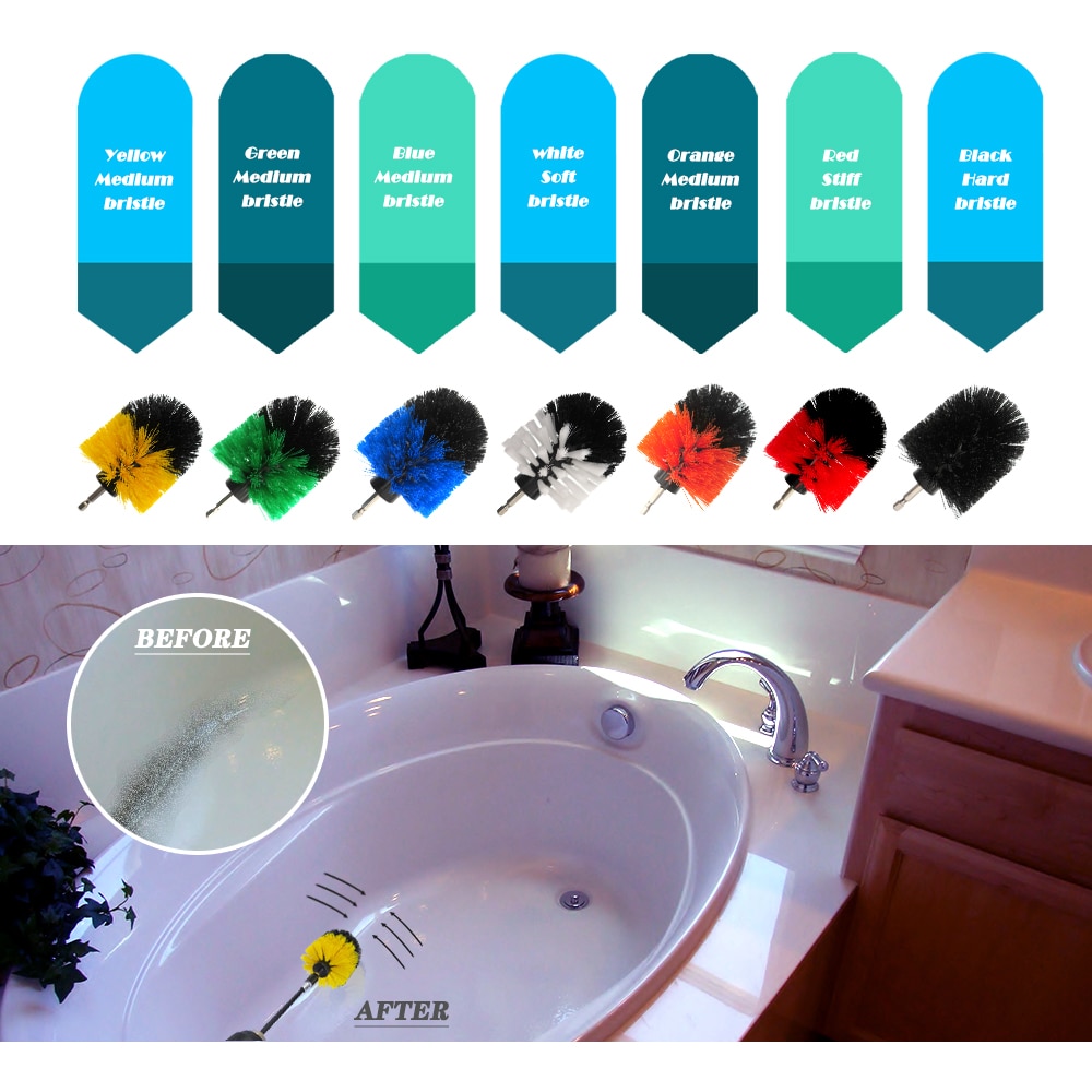 4pcs/set Power Scrub Clean Brush Electric Brush Kit with Extension for Cleaning Car, Seat, Carpet, Upholstery