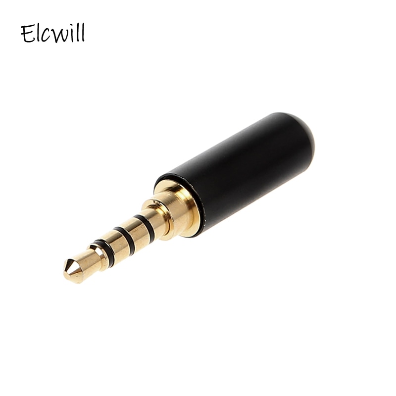 DIY Earphone 3.5mm 4 Pole Stereo Jack Gold Plated Headphone Repair Jack Adapter Metal Alloy Audio Wire Solder Connector