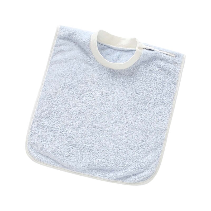 Zacht Koraal Fleece Baby Bib Tandenborstel Handdoek Voeden Burp Doek Drukknoop Speeksel Handdoek Schort Voor 1-5 Jaar oude: Blue