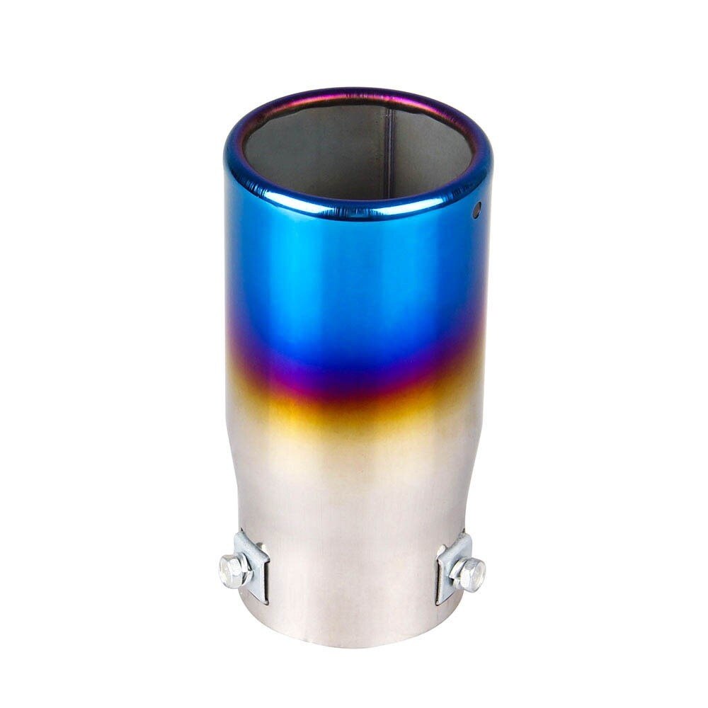 Universal Tip Bluing Muffler Tail Pipe Stainless Steel Exhaust Straight Muffler Tail Pipe Exhaust Pipe Car Exhaust Tip