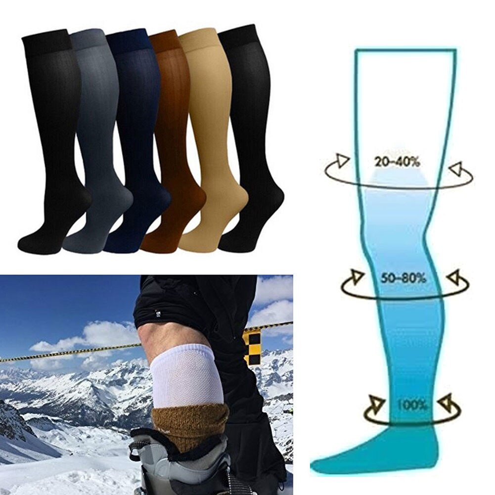 Unisex Compression Stockings Pressure Nylon Varicose Vein Stocking knee high Leg Support Stretch Pressure Circulation stock