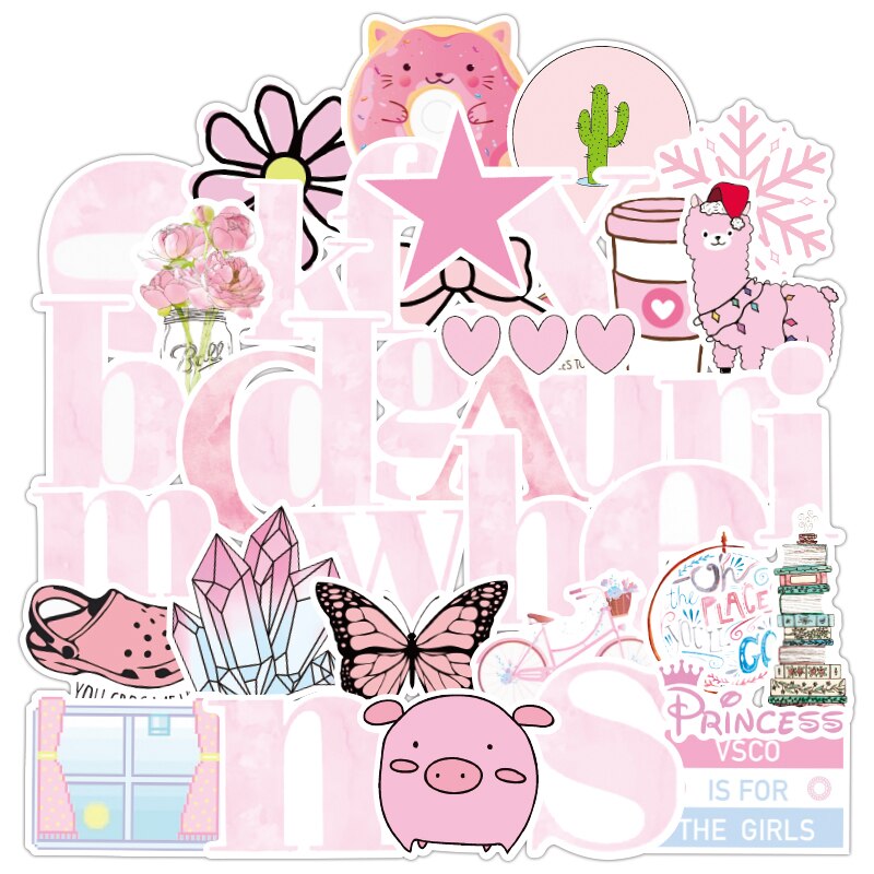 50Pcs VSCO Stickers Meisje Ding Cool Waterdichte Stickers Voor Laptop Skateboard Motorfiets auto Pack Decal Meisjes Stickers: 50pcs-A26