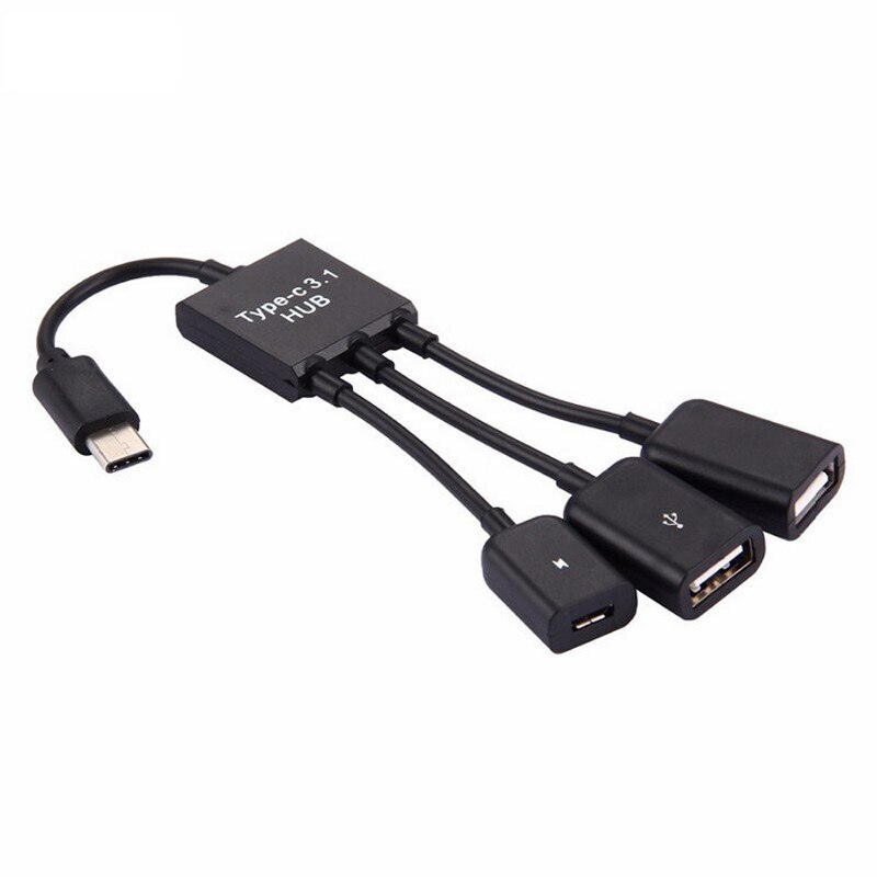 3in1 données câble de charge type-c convertisseur mâle à femelle USB alimentation OTG Hub câble adaptateur pour HUAWEI Xiaomi androidtablette