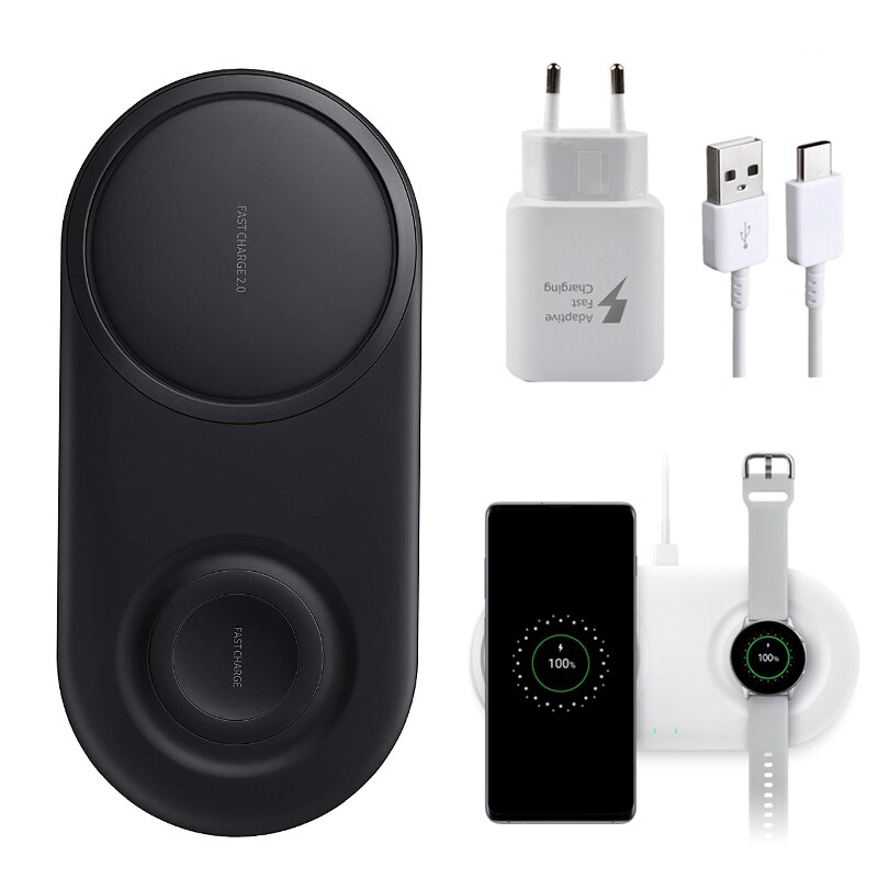 Chargeur sans fil à Charge rapide 25W Duo Pad pour Samsung S20 Note 20 Ultra S10 S9 S8 Plus Note 10 9 8 2 en 1 chargeurs de montres de téléphone