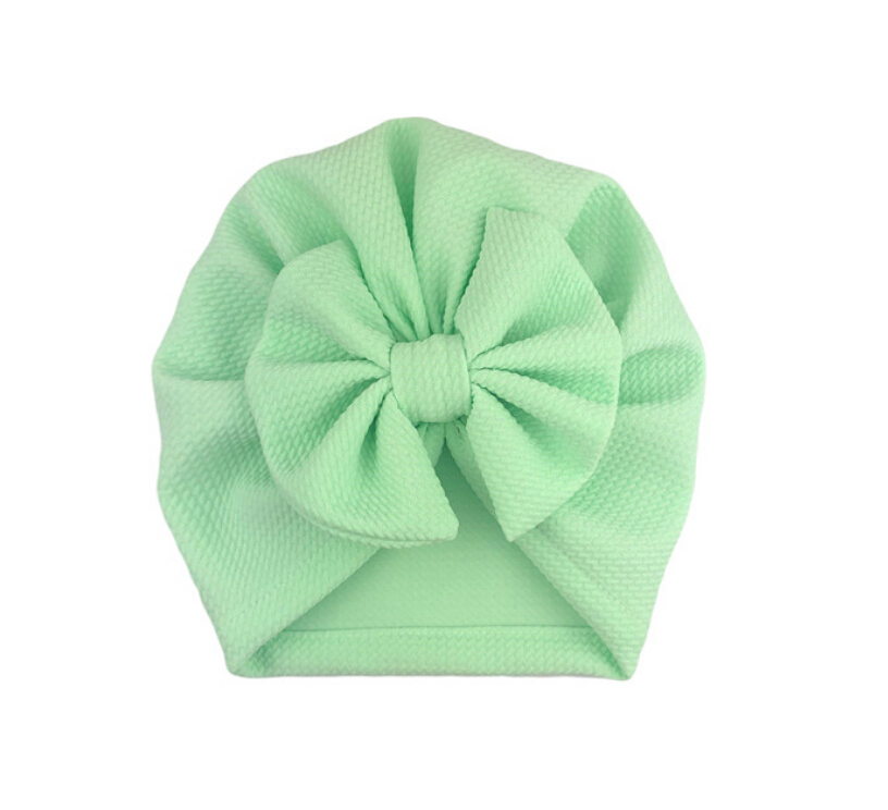 Baby Stuff Accessories Baby Girl Hat With Bow Knot Infant Beanie Solid Big Bowknot Cap For Girls Kid Hats: Light Green