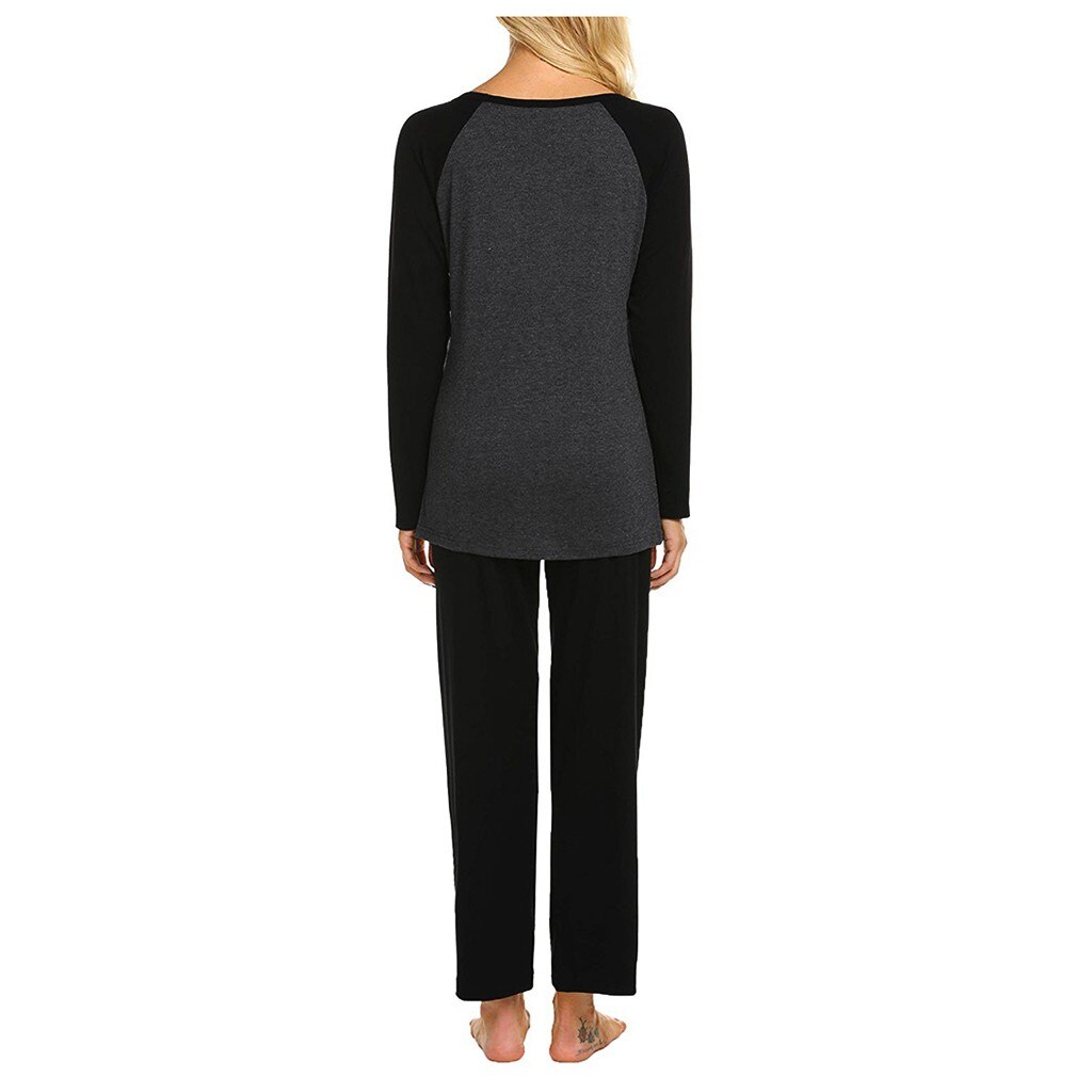 Vrouwen Moederschap Lange Mouw Verpleging Baby T-shirt Tops + Broek Pyjama Set Pak Mode