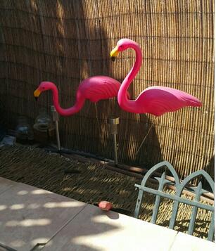 2 Stuks, Roze Kleur Pe Flamingo Simulatie Flamingo Tuin Landschap Simulatie Ambachten Decoratie Ornamenten