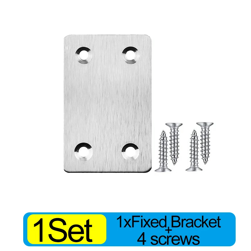 Placa de reparo de dobradiça de aço inoxidável, ferramenta de montagem de dobradiças de móveis para armário, cozinha, porta, placas de fixação, suporte de canto: Chrome