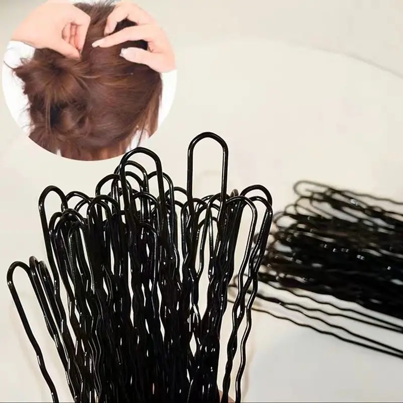 Preto Invisível Bobby Pin, uma linha de grampos de cabelo, Headwear descartável, Metal Waved Hairpins, BB presilhas, Headwear Hairgrips, 30 pcs, 180pcs