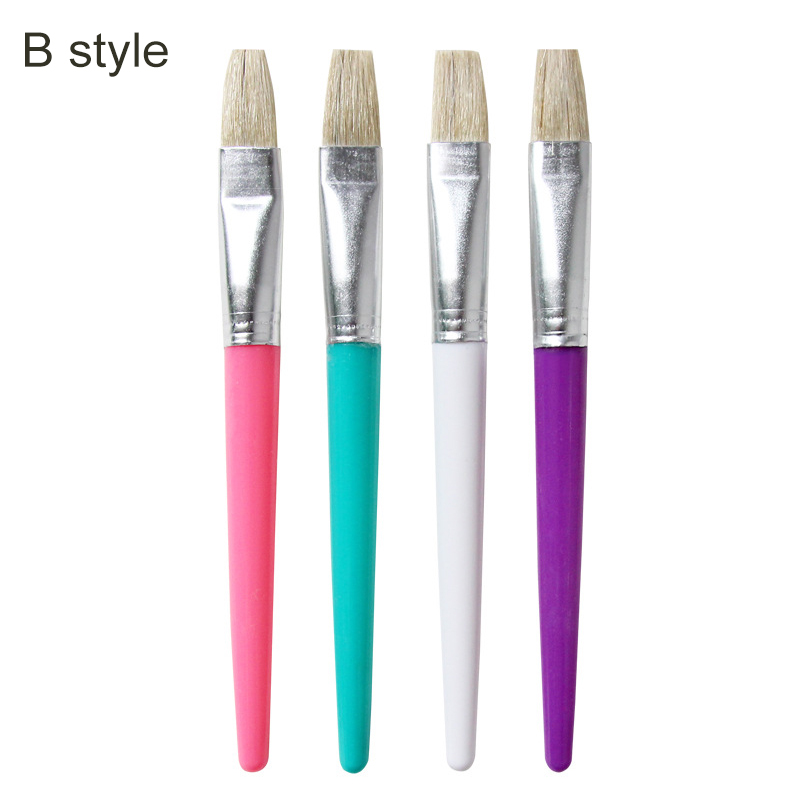 Pinceau à huile aquarelle pour enfants | Pinceau pour enfants, peinture à l'huile, couleur bonbon, peinture à l'aquarelle, poils, Gouache, dessin Art, 4 pièces: B style