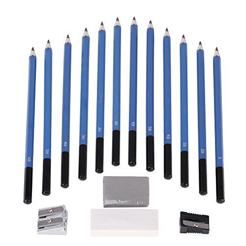 33 Uds dibujo y dibujo lápices de grafito barras de carboncillo borradores Set de fundas boceto papelería dibujo suministros