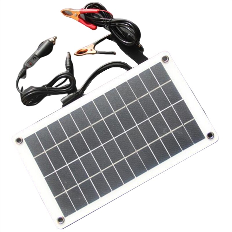 Fleksibelt solpanel 10w paneler solceller cellemodul dc til bil yacht light  rv 12v udendørs oplader
