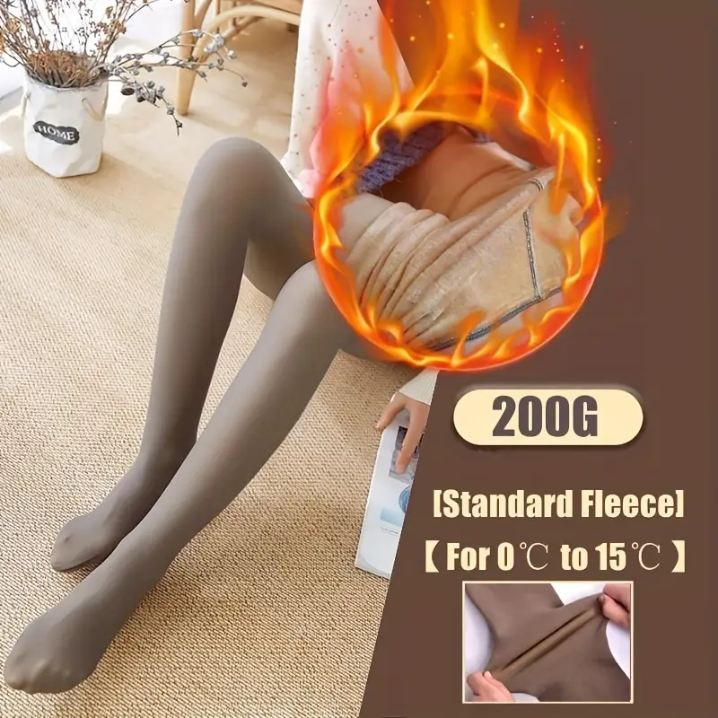Vrouwen Fleece Panty Vrouw Warme Winter Panty Sexy Doorschijnende Kousen Thermische Elasticiteit Panty Mode Legging Vrouwelijke: zwart