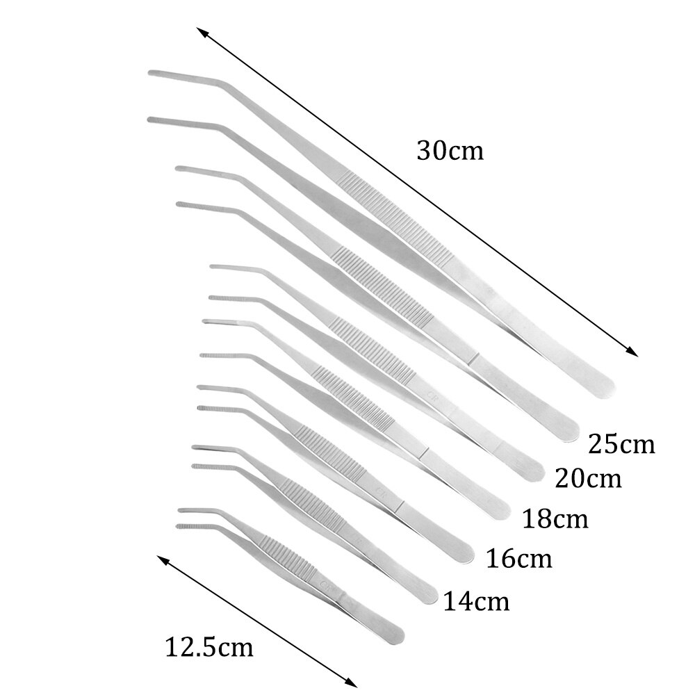 1pc Plating Chef Food Tweezer BBQ Clip Barbecue Tongs Serving Presentation Stainless Steel Kitchen Tool