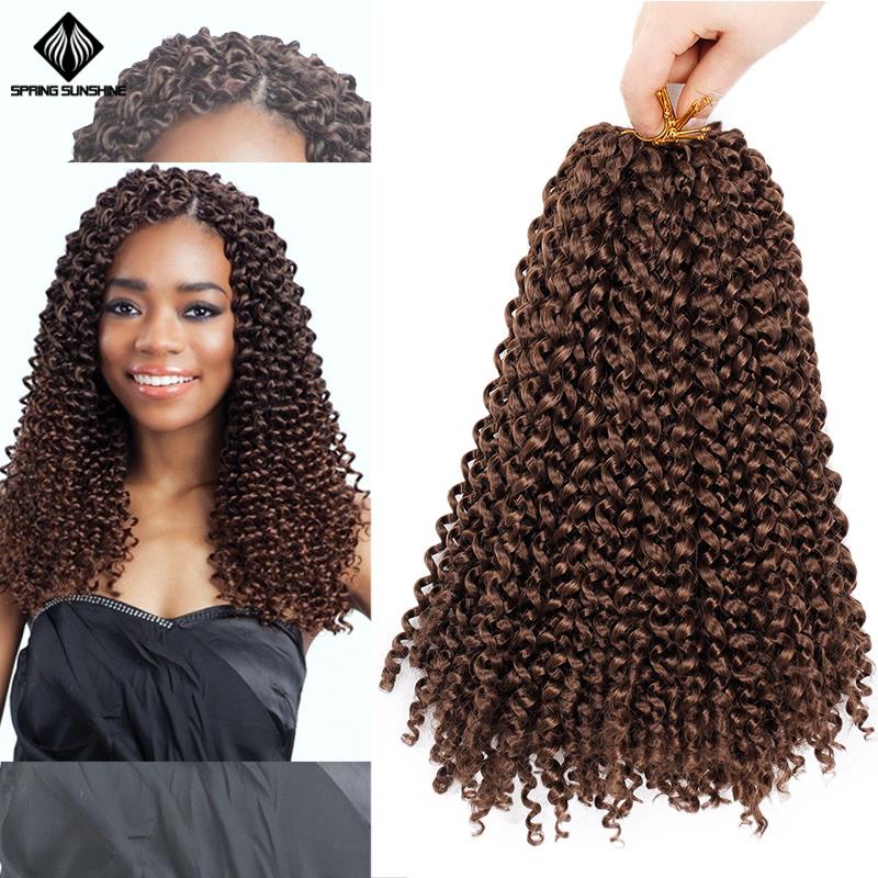 Extensiones de pelo sintético Marley, trenzas trenzadas de ganchillo estilo bohemio, de 14 pulgadas, rizado Afro, para mujer: 30