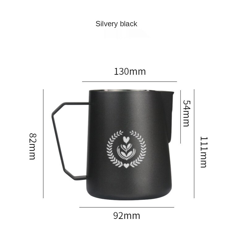Cappuccino Coffee Garland Cup, Pointed 304 Stainless Steel Milk Foam Cup with Fancy Coffee Garland Cylinder Appliance: B3 600ml